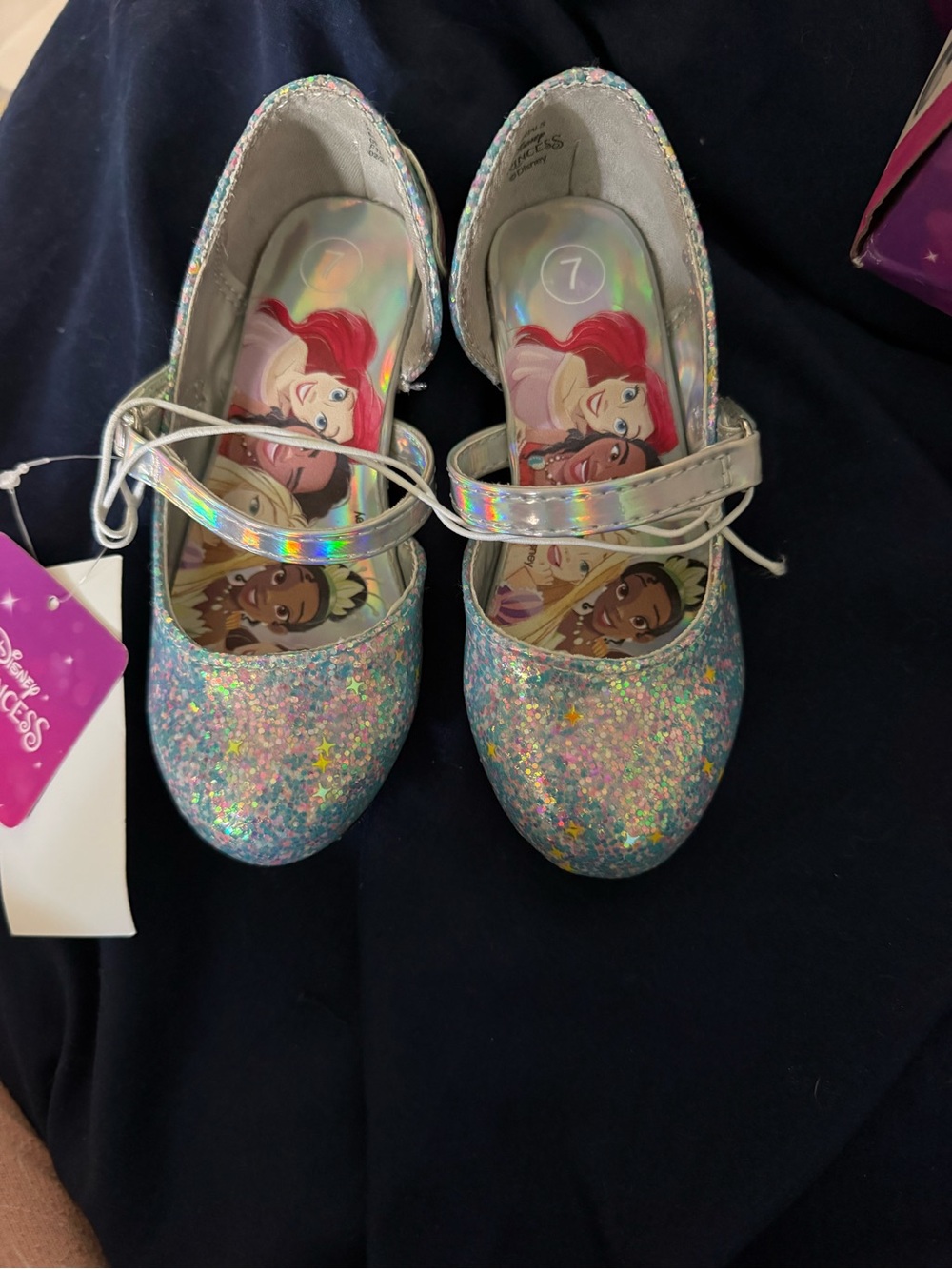 Disney Princess Girls' Glitter Mary Jane Shoes - Multicolor